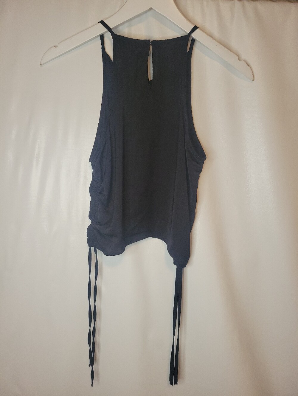 Zara Black Drawstring Adjustable Ruched Sides Cami Top - Picture 10 of 11